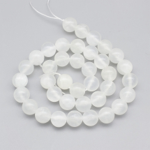 Koraliki Naturalny Selenit, Okrągłe, 10mm, około 38szt/38cm/nic (13WB30150)