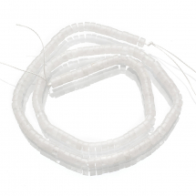 Koraliki Naturalny Biały Jadeit, Heishi, Płaskie Okrągłe, 4x2mm, około 145szt/37cm/nic (13WB30166)