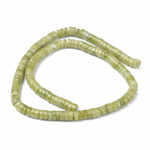 Koraliki Naturalny Jadeit Xinyi, Heishi, Dysc, 6x3mm, otwór 1mm, około 115szt/37.5cm/nić (13WB30172)