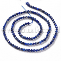 Koraliki Naturalne Lapis Lazuli, Fasetowane, Okrągłe, 3mm, około 113szt/37cm/nic (13WB30174)