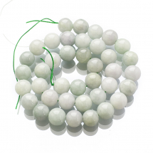 Намистини Натуральний Жадеїт, Клас А, Круглі, 10мм, Отвір 1.2мм, близько 35шт/37см/нитка, (13WB30175)