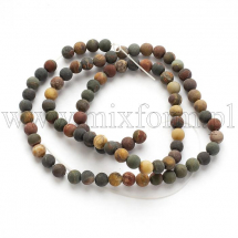 Koraliki Naturalny Jaspis Picasso, Niebarwione, Okrągłe, Matowy, 4mm, około 82szt/37cm/nić (13WB30192)