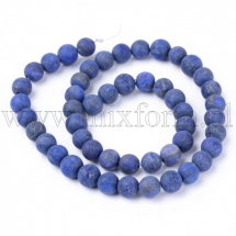 Koraliki Naturalny Kamień Lapis Lazuli Okrągłe, Matowe, 6-6.5mm, otwór 1mm, około 60szt/37.5/nić (13WB30197)