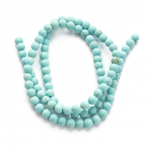Koraliki Naturalny Howlit, Mrożny, Okrągłe, Termobarwiony, Turkusowe, 4mm, około 85szt/35.5cm/nić (13WB30212)
