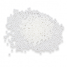 Перли Намистини Акрилові, Круглі, Колір: Білий, Діаметр 3мм, Без Отвору, близько 1600шт/25г, (13WB30253)