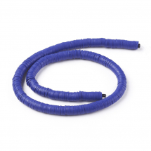 Koraliki Eko Glina Polimerowa, Handmade, Heishi, Dysk, Niebieski, 8x0.5~1mm, Otwór 1mm, ok. 360szt/40cm/nić (13WB30336)
