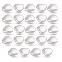 Koraliki Akrylowe Imitacja Perły, Serca, Biały, 15x15.5x6mm, około 24szt/25g (13WB30646)