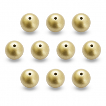 Koraliki Akrylowe Nieprzezroczyste, Okrągłe, Matowe, 20mm, Kolor: Złoty, 10szt (13WB30651)