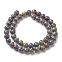 Koraliki Naturalny Jaspis Smocza Krew, Niebarwiony, 8mm, około 44szt/36cm/sznur (13WB30652)