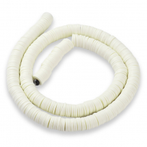 Koraliki Ekologiczna Glina Polimerowa, Handmade, Heishi, Jasnożółte, 8x0.5-1mm, około 370szt/43cm/nic (13WB30699)