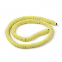 Koraliki Ekologiczna Glina Polimerowa, Handmade, Heishi, Żółty, 8x0.5-1mm, około 370szt/43cm/nic (13WB30700)