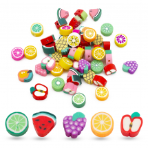 Koraliki Glina Polimerowa, Handmade, Mix, 10-11x9-11x4-6mm, 50szt (13WB30706)