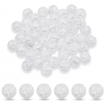 Намистини Акрил "Бите Скло", Імітація, Круглі, Безбарвний, 12мм, Отвір 2мм, близько 50шт/50г, (13WB30716)