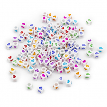 Акрилові Непрозорі Намистини Кубики, Колір: Мікс, 6.5х6х6мм, Отвір 3мм, близько 150шт/25г, (13WB30757)