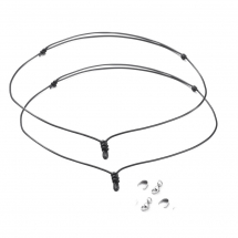 Baza Naszyjnika, Koreański Woskowany Sznur, Poliestr, Zapięcie Stal Nierdzewna, Czarny, 54-69.4cm, 2szt (13WB30010)