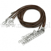 Baza Naszyjnika do Rękodzieła i Biżuterii, Sznurek Bawełniany z Zapięciem i Łańcuszkiem, 43.5cm, 5szt (13WB30052)