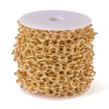 Łańcuszek Rolo Aluminiowy do Rękodzieła i Biżuterii, Niespawany, Jasnozłoty, Ogniwo 11.5x2mm, 10m/szpula, (13WB30233)
