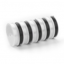 Nić Silikonowa, Elastyczna Żyłka do Koralików, Bransoletek, Mix Czarno-Biały, 0.6mm, 15m/szpula, 10szt/set (13WB30448)