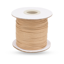 Sznurek Koreański Woskowany Poliester, Brązowy, 1mm, 75m/szpula (13WB30458)