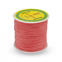 Sznurek Nylonowy, Pleciony, do Tworzenia Biżuterii, Kolor: Jasnokoralowy, 0.8mm, około 80m/szpula (13WB30495)