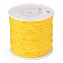 Sznurek Nylonowy, Pleciony do Tworzenia Biżuterii, Złoty, 0.8mm, około 90m/szpula (13WB30500)
