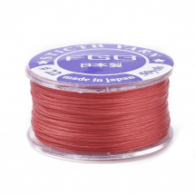 Nić do Koralików, Japonia, Poliester, Powłoka Specjalna, Czerwona, 0.1mm, 45m/szpula (13WB30529)