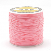 Sznurek Poliester, do Tworzenia Biżuterii, Kolor: Różowy, 0.8mm, około 120m/spula (13WB30547)