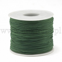 Sznurek Poliester, do Tworzenia Biżuterii, Kolor: Ciemnozielony, 0.5-0.6mm, około 120m/spula (13WB30553)