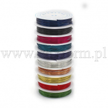 Набір Мідний Дріт для рукоділля, Мікс 10 кольорів, 0.8мм, 10котушок/упак, близько 3м/котушка, (13WB30674)