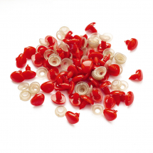 Noski Bezpieczne do Zabawek, Plastik, Trójkątny, Czerwony, 13x18mm, Kołek 6mm, 50szt (13WB30404)