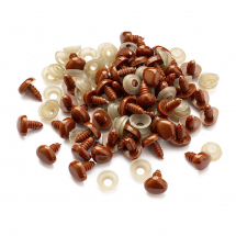 Noski Bezpieczne do Zabawek, Plastik, Trójkątny, Brązowy, 12x15mm, Pin: 5-6mm, 50szt (13WB30405)