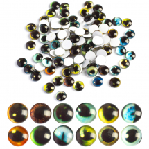 Kaboszony Szklany Oko do Lalek i Zabawek, Półokrągłe, Mix, 12mm, 100szt (13WB30417)