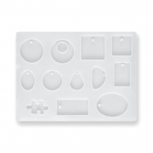 Forma Silikonowa, Mold do Wisiorków, do DIY, Biały, 153x114x7mm, Otwor 1.5~4mm, 1szt (13WB30567)