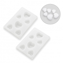 Forma Silikonowa, Serce, Mold do Żywicy Epoksydowej, 64x43x7mm, Wewnętrzny Rozmiar 11-15x10-16mm, 2szt (13WB30571)