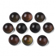 Kaboszony Szklo Przejrzysty, Kolor zmienia w zależności od temperatury, Półokrągłe, Czarne, 10x6.5mm, 10szt (13WB29889)