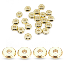 Koraliki Dystansowe, Mosiężne, Okrągłe Płaskie, Pozłacane 18K, 6x1.5mm, 20szt (13WB29958)