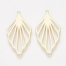 Підвіска Латунь, Пелюстка, Колір: Покриття Золото 18К, 31.5х16х1мм, Отвір 0.9мм, (13WB29963)