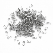 Łapaczki Żelazo, Końcówki Zaciskowe, Kolor: Platynowy, 9x3mm, Średnica Wewnętrzna 3mm, około 200szt/20g (13WB30238)