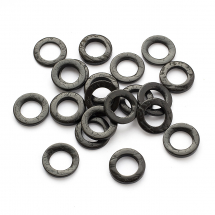 Łącznik Kółko Kokosowy, Płaski okrągły, Barwiony, Czarny, 20~23x2~5mm, 20szt (13WB30265)