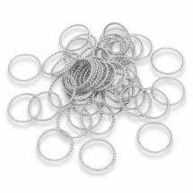 Łącznik Kółko, Styl Tybetański, Stop, Kolor: Platynowy, Rozmiar: 25x2mm, 50szt (13WB30345)