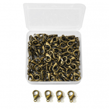Zapięcie Karabińczyk-Lobster, Kolor: Bronze, 12x6mm, 100szt / opakowanie (13WB30598)