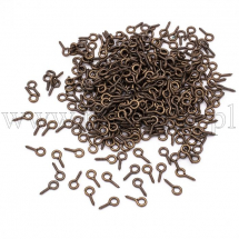 Haczyki Wkręty, Żelazo, do Koralików z Półotwórami, Miedź, 10x5x1.2mm, Otwór 2.8mm, okolo 310szt/50g (13WB30625)