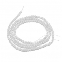 Koraliki Cyrkonia, Okrągłe, Fasetowane, Kolor: Bezbarwny, 2mm, otwor 0.5mm, około 160szt/36cm/nic (13WB30829)