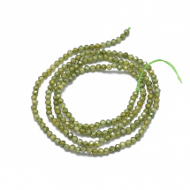 Koraliki Cyrkonia, Okrągłe, Fasetowane, Kolor: Oliwkowy, 2mm, otwor 0.5mm, około 160szt/36cm/nic (13WB30832)