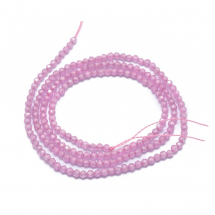 Koraliki Cyrkonia, Okrągłe, Fasetowane, Kolor: Perłowy róż, 2mm, otwor 0.5mm, około 160szt/36cm/nic (13WB30833)