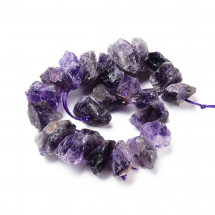Koraliki Naturalny Ametyst, Bryłki, 13-21x5-13mm, Otwór: 1.2mm, około 22szt/18cm/nić (13WB30868)