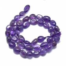Koraliki Naturalny Ametyst, Bryłki, 8-10x7-8x4-6mm, Otwór: 0.8mm, około 44szt/38cm/nić (13WB30879)
