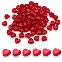 Koraliki Akrylowe, Nieprzejrzysty, Serce, Kolor: Czerwony, 10x11x6mm, około 250szt/100g (5WB4829)