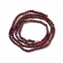 Koraliki Naturalny Granat, Okrągłe, Fasetowane, 2-2.5mm, około 175szt/37cm/nić  (13WB30950)