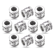 Koraliki Dystansowe, Stop Biżuterii, Rurka, Antyczne Srebro, 10x10mm, Otwór 5.5mm, 10szt (13WB30964)